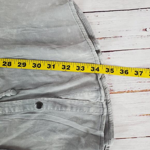 Chaser Drawstring Gray Shirt Dress Sz M Elephant Cloud Wash Casual Neutral NWT - Picture 12 of 12